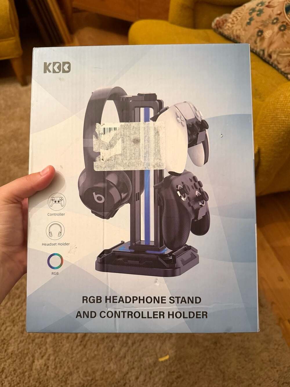 KDD RGB Gaming Headset and Controller Stand, Model KDD-728